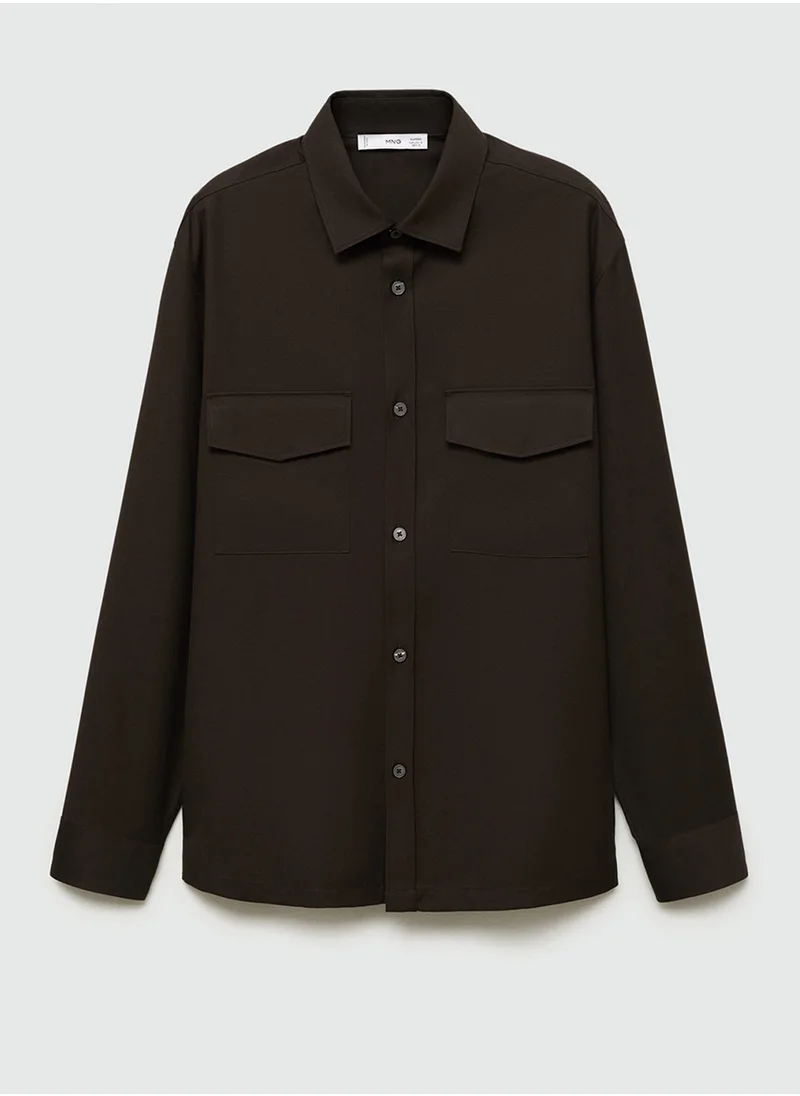مانجو مان Regular Fit Pockets Overshirt