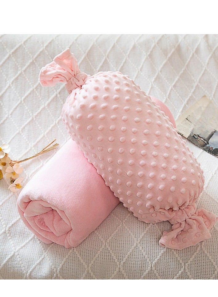 Candy Bean Pillow And Blanket Can Be Used For Both Car And Sofa Cushions, Suitable For Travel, Airplanes, Trains, Beds, Offices, And Rest  - Image 1