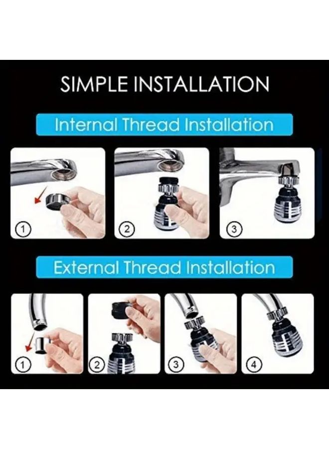 2 Pack Silvery Rotatable Faucet Extenders High Pressure 2 Mode Adjustable Sprayer Water Saving Anti Spill Design - Image 5