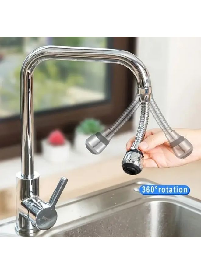 2 Pack Silvery Rotatable Faucet Extenders High Pressure 2 Mode Adjustable Sprayer Water Saving Anti Spill Design - Image 4