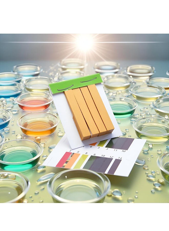 ورق اختبار الرقم الهيدروجيني من 1 إلى 14، ورق اختبار شامل، اختبار عباد الشمس، اختبار الرقم الهيدروجيني مع علبة تخزين لاختبار اللعاب والبول والماء والتربة، مراقبة الرقم الهيدروجيني لأغذية الحيوانات الأليفة، مستلزمات المختبر. - Image 4