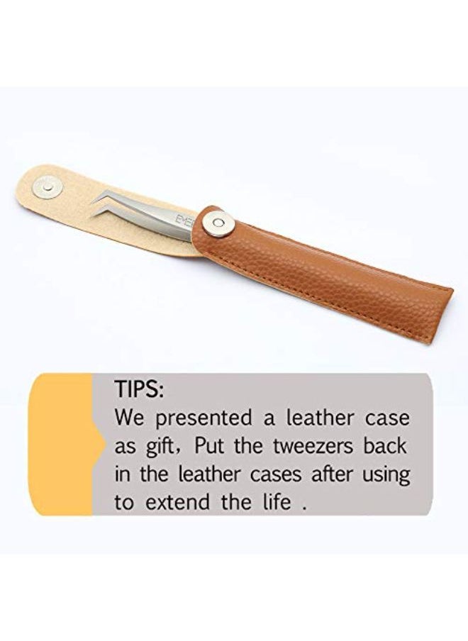 EMEDA Eyelash Extension Tweezers For Vo Lashes Professional Precision Stainless Steel Vetus 6ASa Mega Curved L Angled Tips Flat Lashing Tweezer Tools For Individual Eye Lash Extensions 3D Fan Supplies  - Image 1