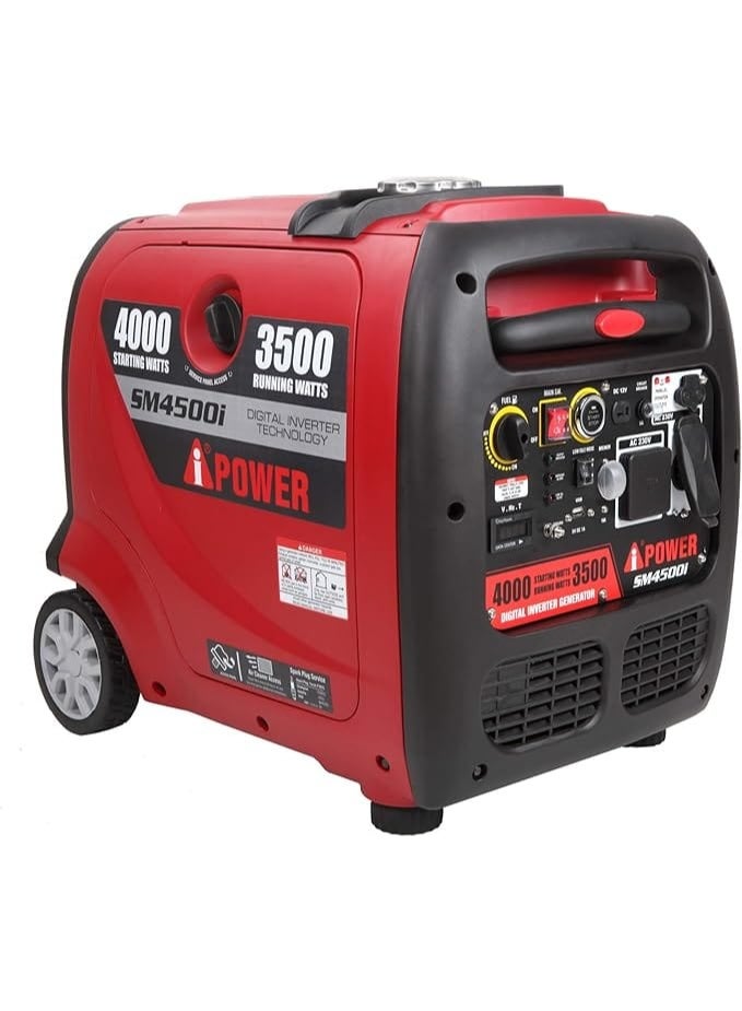 اي باور مولد عاكس صامت A-POWER SM4500i، 4000 واط بدء التشغيل، 3500 واط تشغيل، يعمل بالبنزين - Image 1
