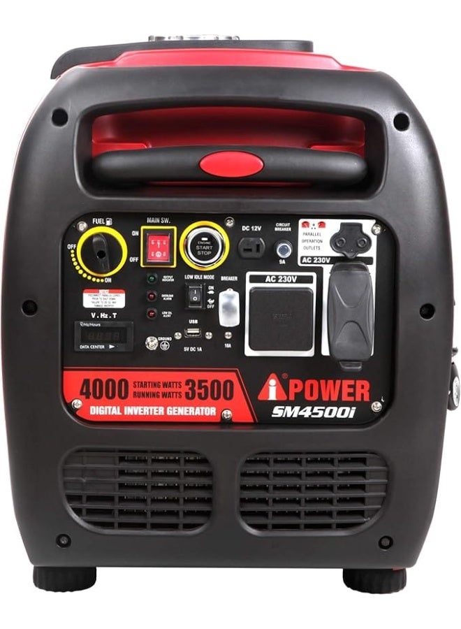 اي باور مولد عاكس صامت A-POWER SM4500i، 4000 واط بدء التشغيل، 3500 واط تشغيل، يعمل بالبنزين - Image 4