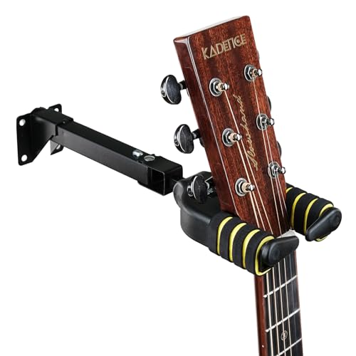 Kadence Long Guitar Wall Mount Stand - Auto Lock Guitar Long Wall Hanger - Metal Base Safe Against Vibration for Acoustic, Electric, Classical, Bass Guitar Upto 5.5kg. (KAD-WM-G14EL) - Image 2