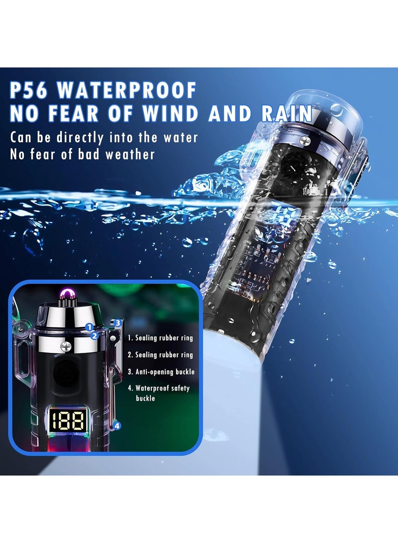 ONENINE Electric Lighter, USB Rechargeable Double Arc Plasma Lighter Waterproof Windproof Flameless Lighter for Outdoor Camping Hiking Adventures - Image 5