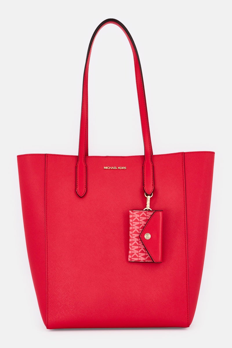 Michael Kors Women Brand Logo Tote Bag, Red - Image 1