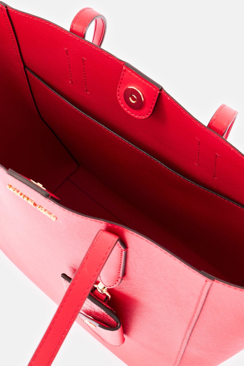 Michael Kors Women Brand Logo Tote Bag, Red - Image 3