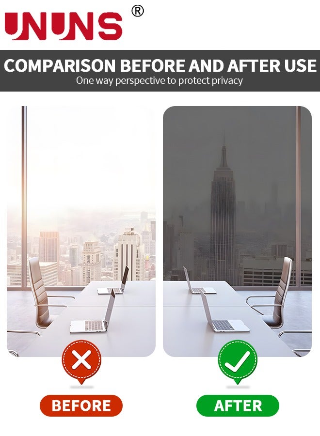 UNUNS PVC Window Film Sticker,One-Way Privacy Mirror Reflective Film,Heat Control Window Film,Sun Blocking Anti UV Reflective Window Tint For Home,60x200cm - Image 2