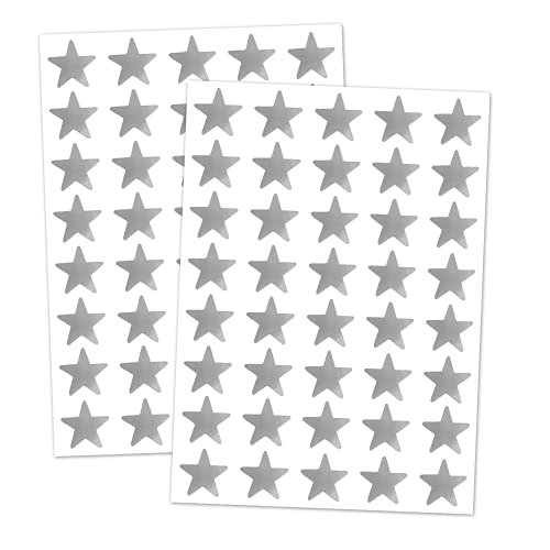 TownStix 1000 Pack Silver Foil Star Metallic Stickers 06 Diameter - Image 1