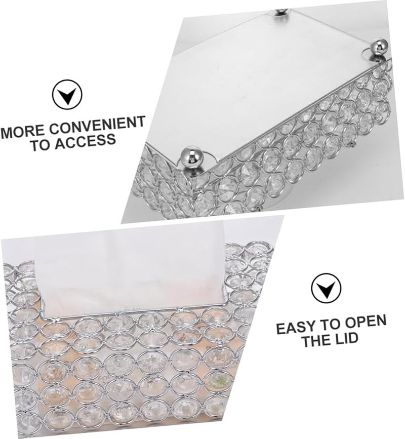 حامل صندوق المناديل البلوري الزخرفي للسيارة ودرج المطعم - Image 3