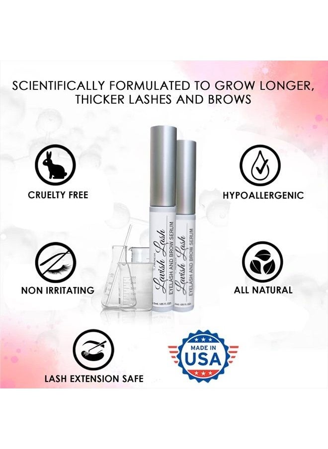 Pronexa - Hairgenics Lavish Lash (3ml, 3 Month Supply) – Eyelash Growth Enhancer & Brow Serum with Natural Growth Peptides for Long, Thick Lashes and Eyebrows! Dermatologist Certified & Hypoallergenic. - Image 1