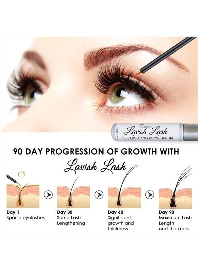 Pronexa - Hairgenics Lavish Lash (3ml, 3 Month Supply) – Eyelash Growth Enhancer & Brow Serum with Natural Growth Peptides for Long, Thick Lashes and Eyebrows! Dermatologist Certified & Hypoallergenic. - Image 1