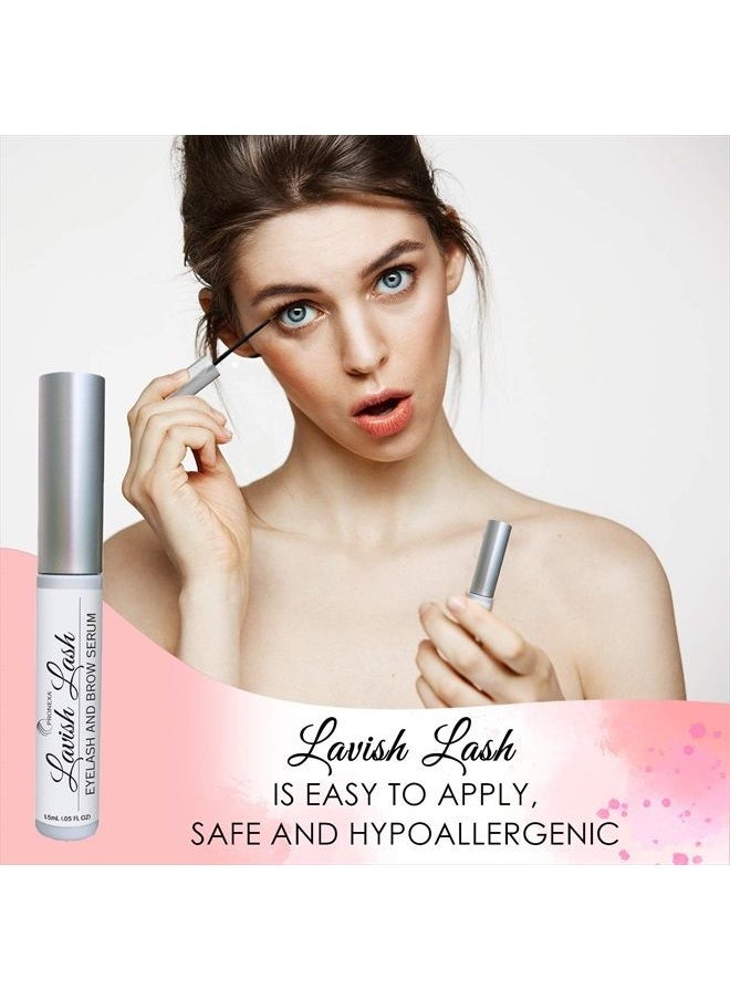 Pronexa - Hairgenics Lavish Lash (3ml, 3 Month Supply) – Eyelash Growth Enhancer & Brow Serum with Natural Growth Peptides for Long, Thick Lashes and Eyebrows! Dermatologist Certified & Hypoallergenic. - Image 1