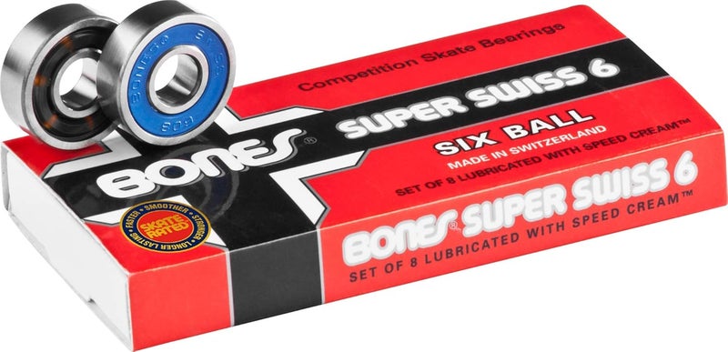 Bones Super Swiss 6 Skateboard Bearings 8 Pack - Image 1