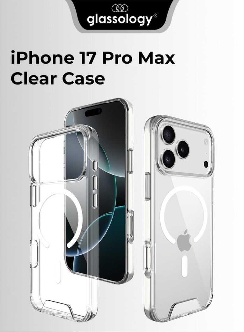 راكسوم جراب حماية شفاف للغاية بتقنية MagSafe لهاتف iPhone 17 Pro Max، أنيق ومتين ومتوافق مع الشحن اللاسلكي - Image 1