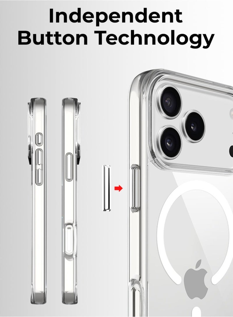 راكسوم جراب حماية شفاف للغاية بتقنية MagSafe لهاتف iPhone 17 Pro Max، أنيق ومتين ومتوافق مع الشحن اللاسلكي - Image 3