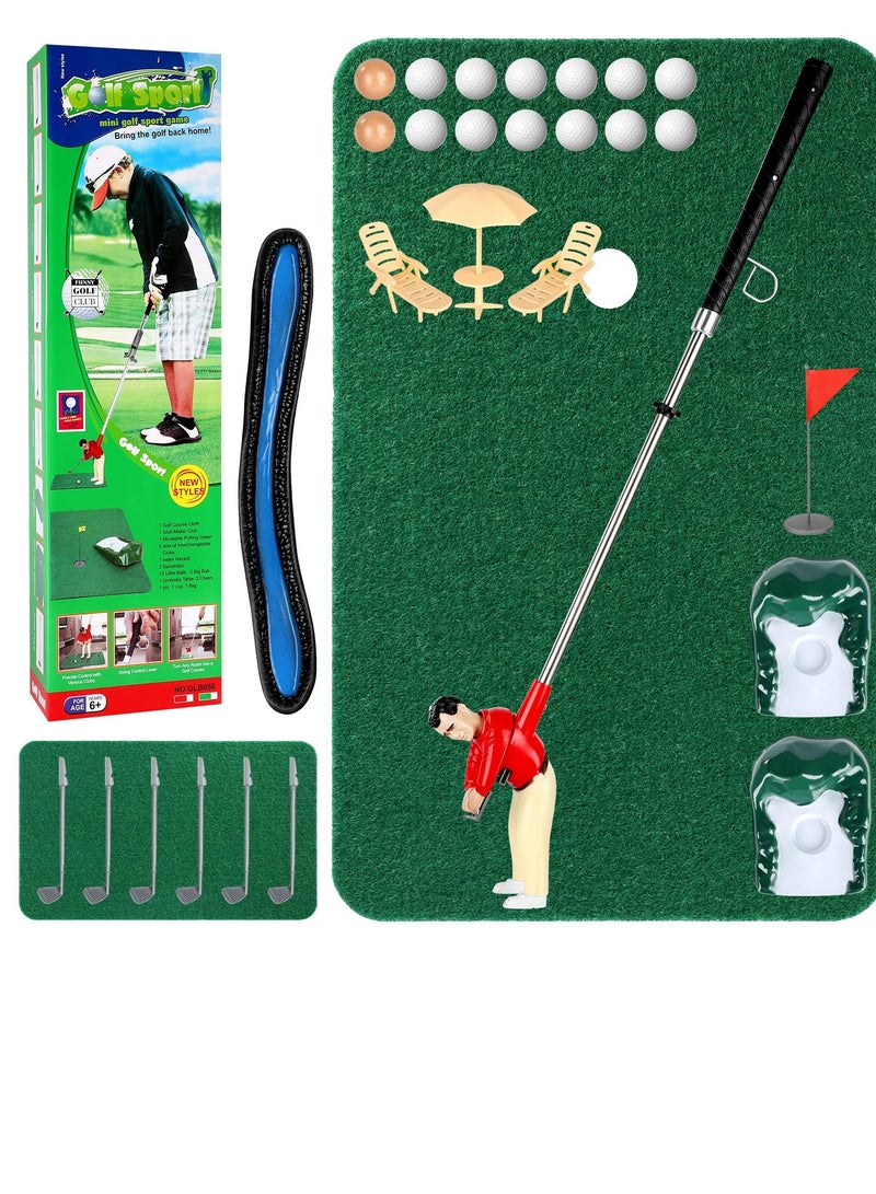 SYOSI Mini Golf Games Indoor Mini Golf Toys Practice Equipment Golf Decompression Toys Funny Clubs Toys Golf Course Backyard Set Complete Mini Golf for Home Easy Set Up - Image 1