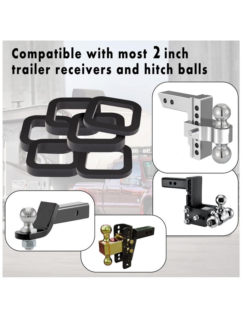 6 Pack 2 Inch Hitch Receiver Silencer Pad,  for Adjustable Ball Mounts, Reduce Rattle, Multiple Size Combination, Compatible with Most 2 Inch Trailer Hitch Receiver - Image 4