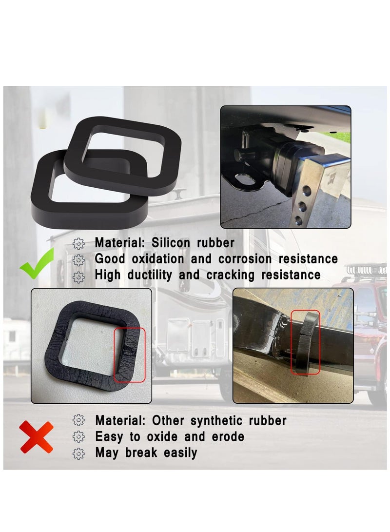6 Pack 2 Inch Hitch Receiver Silencer Pad,  for Adjustable Ball Mounts, Reduce Rattle, Multiple Size Combination, Compatible with Most 2 Inch Trailer Hitch Receiver - Image 2
