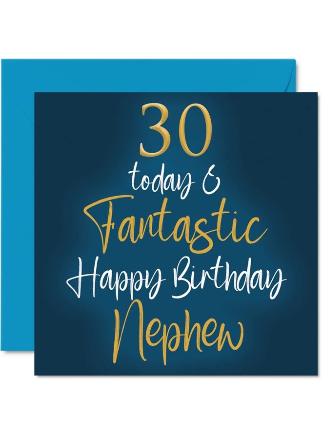 Stuff4 Fantastic 30th Birthday Cards for Nephew - 30 Today & - Card from Auntie Uncle, 145mm x Greeting Gift - Image 1