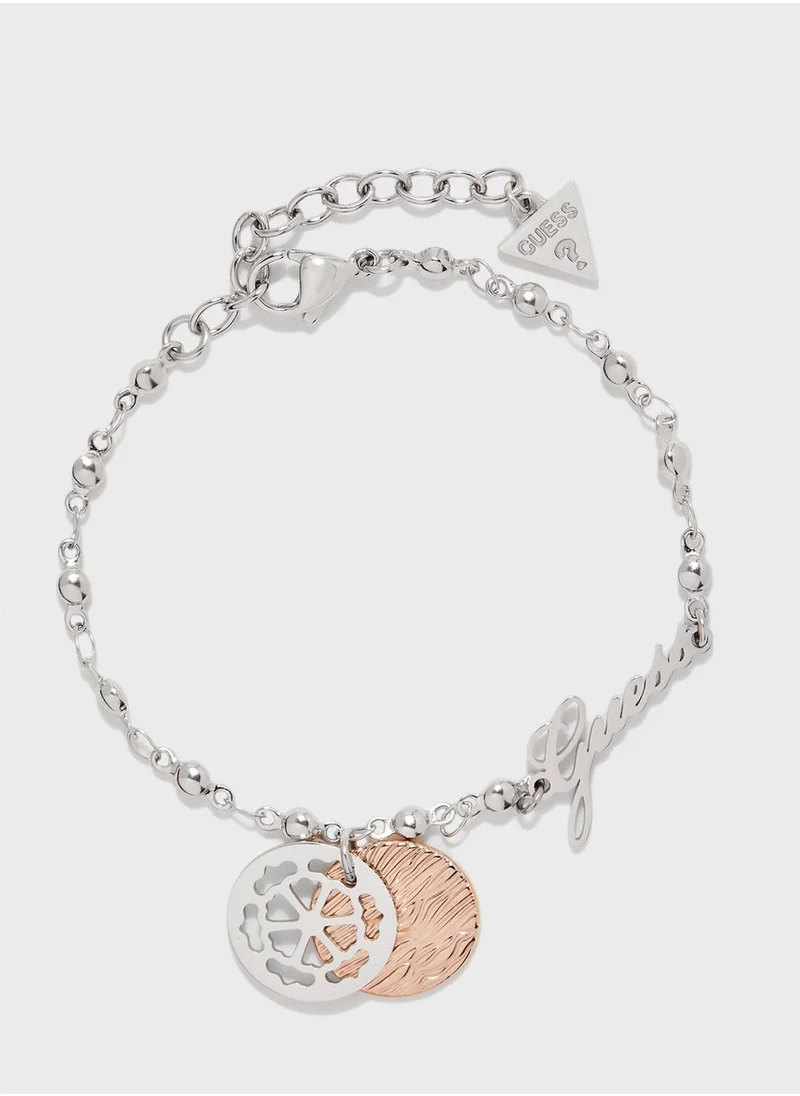 GUESS Chain And Double Coins Bracelet