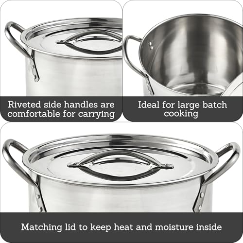 IMUSA 12 Quart Stainless Steel Stock Pot with Lid - Image 2