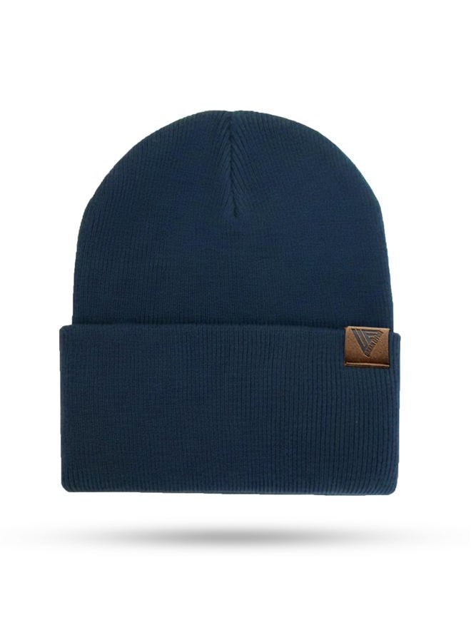 Urban Effort Unisex Knit Beanie – Warm Acrylic Cuffed Winter Hat for Men & Women, Soft Stretch Fit, Classic Streetwear Style, Navy Blue, X-Small-3X-Large - Image 1