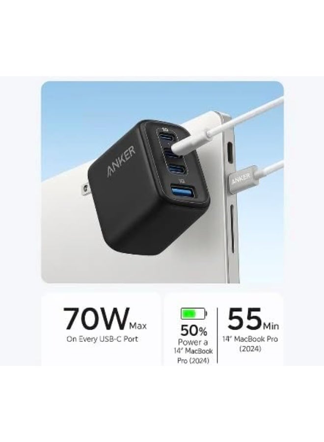 Anker Zolo 70W Charger 4-Port A121C Fast charger Gan Technology and Compact for MacBook, iPad, iPhone 17/iPhone Series, Galaxy S26/S25 (White) - Image 2