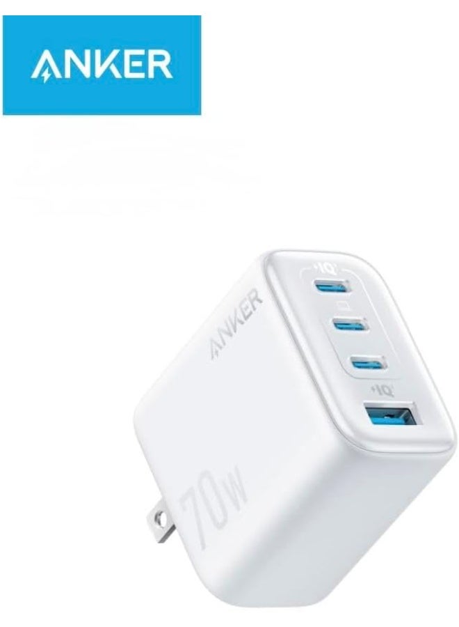 Anker Zolo 70W Charger 4-Port A121C Fast charger Gan Technology and Compact for MacBook, iPad, iPhone 17/iPhone Series, Galaxy S26/S25 (White) - Image 3