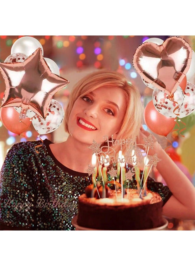 Zeemey Champagne Gold Birthday Party Decoration Balloon Arch Garland Set with Happy Birthday Banner, Foil Balloon, Fringe Curtain and Ribbon - Image 4