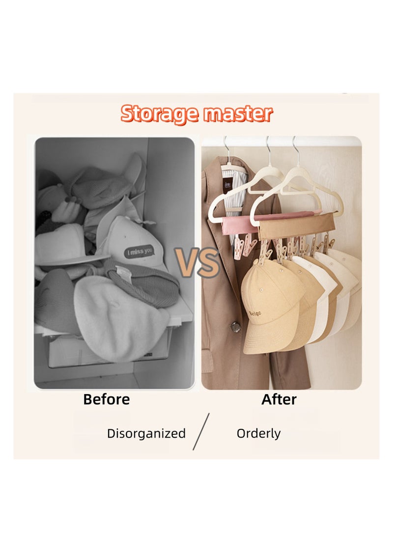 NOVOLAN Foldable Clothespins 2-Piece Set, Portable Bathroom Foldable Hanging Rack Clothespins Fabric Clothes Hangers Business Trip Foldable Clothespins, Minimal Space in Luggage, Lightweight (pink) - Image 4