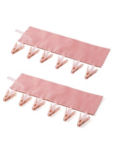 NOVOLAN NOVOLAN Foldable Clothespins 2-Piece Set, Portable Bathroom Foldable Hanging Rack Clothespins Fabric Clothes Hangers Business Trip Foldable Clothespins, Minimal Space in Luggage, Lightweight (pink)  - Image 1