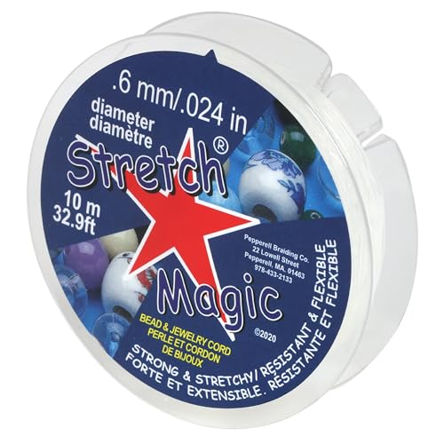 Stretch Magic Elastic Beading Cord – Clear Color, 0.6mm in Diameter, 10-Meter (32 ft) - Easy to Knot, Strong & Stretchy String for Making Beaded Jewelry - Image 1
