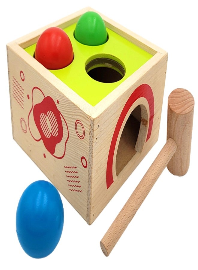 EDUTOTS Wooden Punch & Drop Box with Hammer for Unisex Kids | Wooden Montessori Toy | Wooden Educational Toy | - Image 1