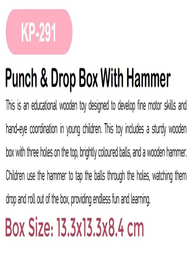 EDUTOTS Wooden Punch & Drop Box with Hammer for Unisex Kids | Wooden Montessori Toy | Wooden Educational Toy | - Image 2
