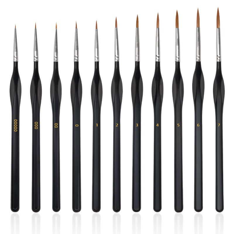 YOOUSOO Miniature Detail Paint Brushes Set, 11Pcs Small Painting Brushes, Micro Professional Tiny Paints Brush for Art Painting, Acrylic, Oil, Watercolors & Paint by Number, Models, Face, Nail, Craft - Image 1