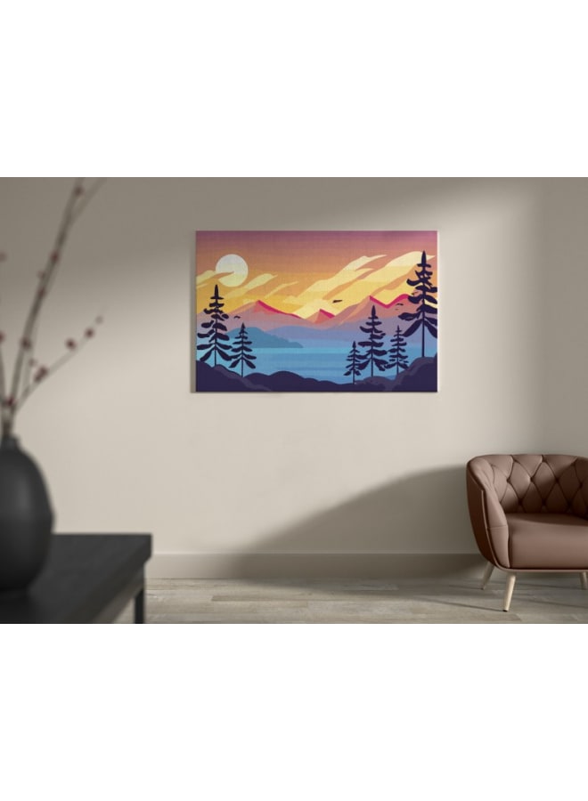 هوم جاليري لوحة فنية جدارية مطبوعة لمناظر طبيعية تجريدية من بوهو، جبال وبحيرات، على قماش، مقاس 120×80 - Image 5