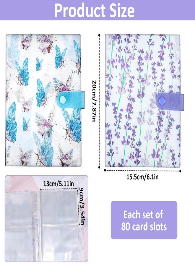 Lnngub 2 Pcs Nail Sticker Book 160 Slots Flower Butterfly Nail Art Sticker Storage Book & Wisteria Flower Nails Art Artistic Stickers Storage Books Nails Stickers Books Organizer for Collecting Displaying - Image 2