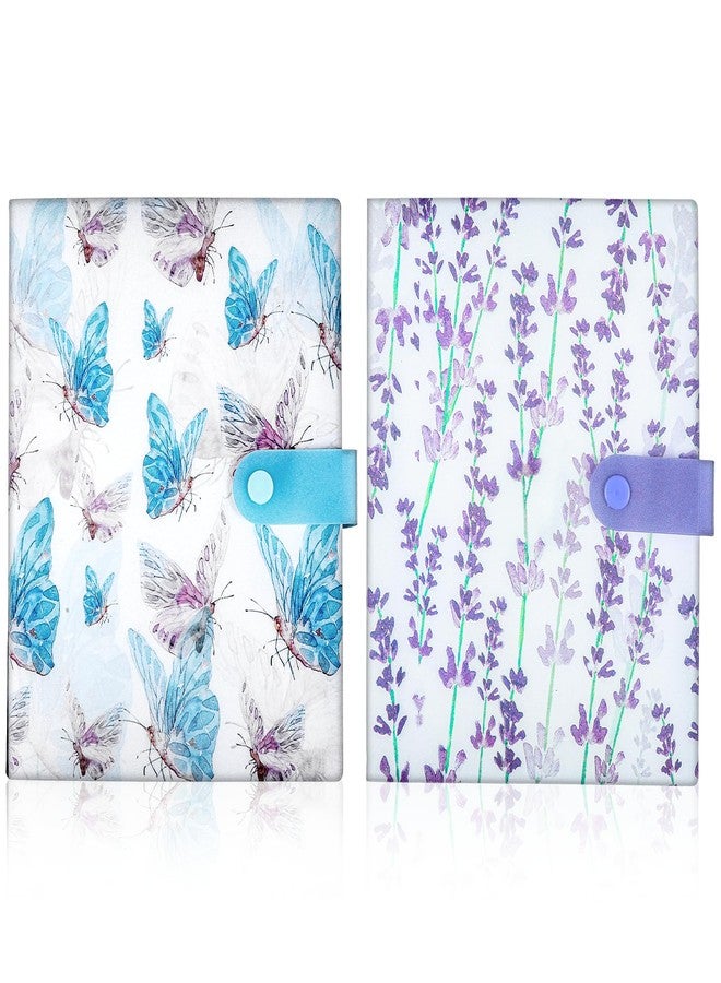 Lnngub 2 Pcs Nail Sticker Book 160 Slots Flower Butterfly Nail Art Sticker Storage Book & Wisteria Flower Nails Art Artistic Stickers Storage Books Nails Stickers Books Organizer for Collecting Displaying - Image 1