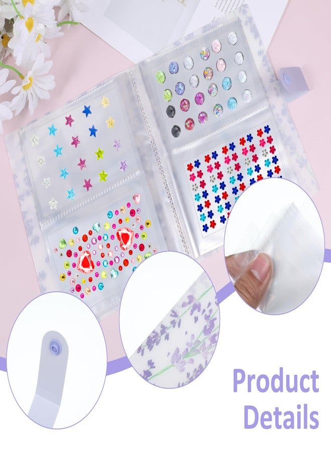 Lnngub 2 Pcs Nail Sticker Book 160 Slots Flower Butterfly Nail Art Sticker Storage Book & Wisteria Flower Nails Art Artistic Stickers Storage Books Nails Stickers Books Organizer for Collecting Displaying - Image 3
