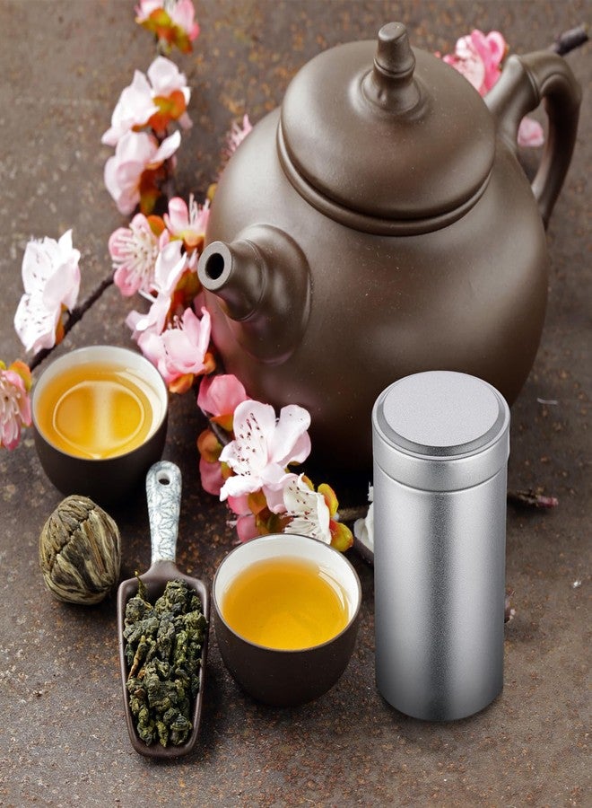 meekoo 18 Pcs Tea Tins Canister for Loose Tea 6 oz Airtight Tea Tins Bulk with Lids Metal Tea Jars Small Round Storage Containers for Travel Business Coffee Cans Candy Spices Herbs Kitchen(Silver) - Image 5