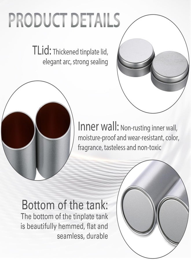 meekoo 18 Pcs Tea Tins Canister for Loose Tea 6 oz Airtight Tea Tins Bulk with Lids Metal Tea Jars Small Round Storage Containers for Travel Business Coffee Cans Candy Spices Herbs Kitchen(Silver) - Image 3