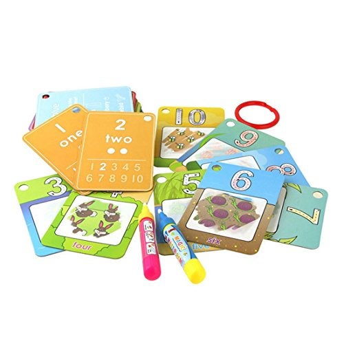 Coolplay Water Coloring Cards Learning Number Shape Color Toddler Girl Toy Water Paint Cards Airplane Activities for Kids Toy - Image 2