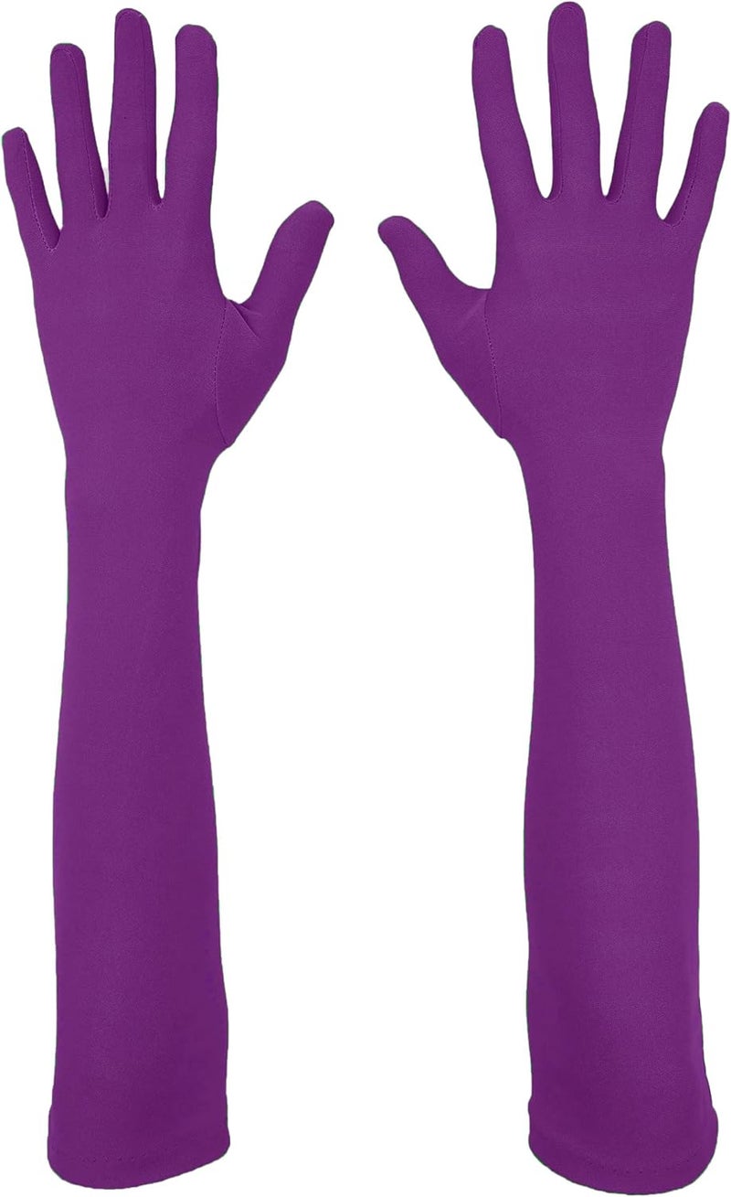 VSVO Unisex 17.7" Elbow Length Spandex Stretchy Costume Gloves Opera Party Bridal Dance Gloves - Image 1