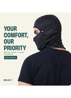 BOLDFIT Full Face Helmet Mask Face Mask for Bikers in Riding, Balaclava Full Face Mask Balaclava for Men Black Mask for Bike Riding and Cycling Accessories Mask for Men & Women Full Face Helmet Mask  - Image 2
