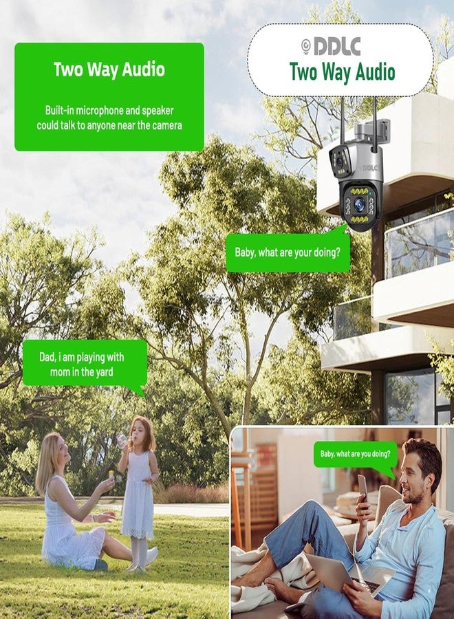 DDLC WiFi Security Camera, 2-Way Voice Call 10-15m Human Ear Level Pickup, 5MP Motion Detection 110-240V Rotatable IP66 Surveillance Camera for Outdoor (1103 ptz) - Image 3