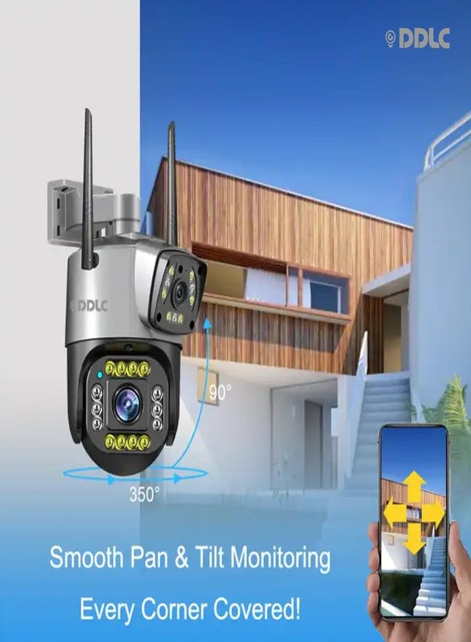 DDLC WiFi Security Camera, 2-Way Voice Call 10-15m Human Ear Level Pickup, 5MP Motion Detection 110-240V Rotatable IP66 Surveillance Camera for Outdoor (1103 ptz) - Image 2