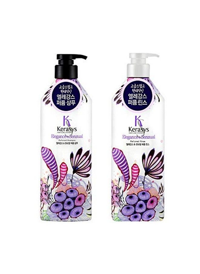 Kerasys Elegance & Sensual Perfumed Shampoo 600Ml + Rinse 600Ml Set  - Image 1