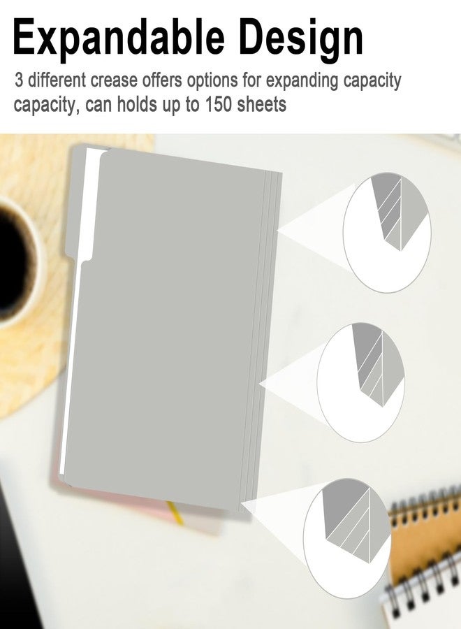 RAZCC File Folder, RAZCC 100 Pack 1/3 Cut Tab File Folders Letter Size, Grey, Folders with Tab, Great for Organizing and Easy File Storage - Image 5